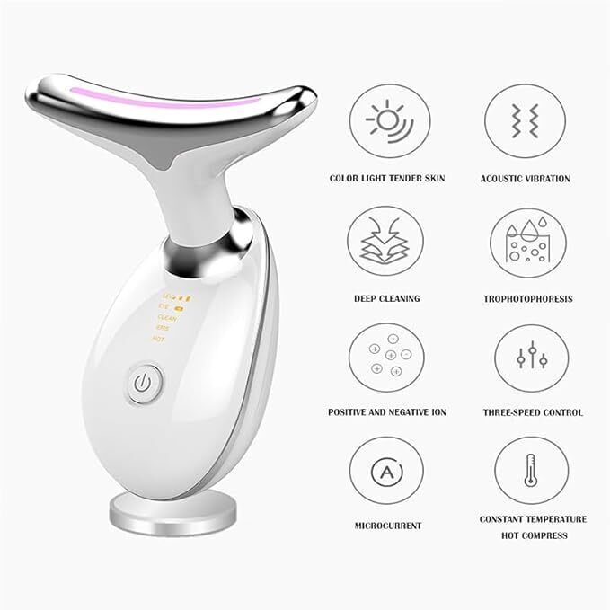 7 Colours Neck Face Lifting Massager Skin Tighten Device LED Anti Wrinkle Beauty