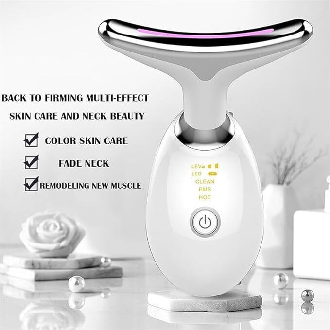 7 Colours Neck Face Lifting Massager Skin Tighten Device LED Anti Wrinkle Beauty