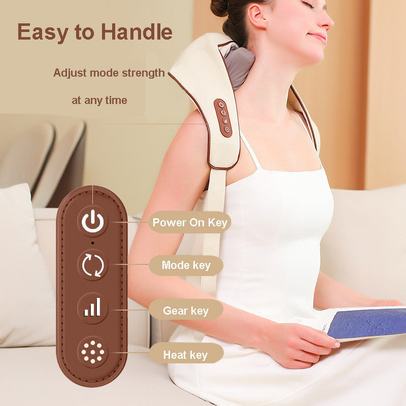 Electric Shoulder Back Neck Massager Shiatsu Body With Heat Kneading