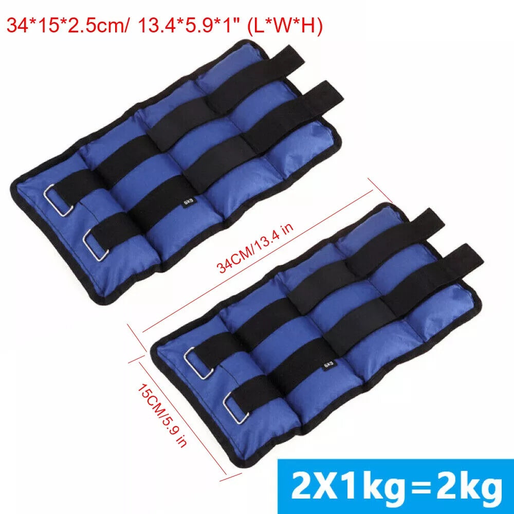 Ankle Wrist Leg Weights Straps Running Exercise Fitness Gym Strength Training