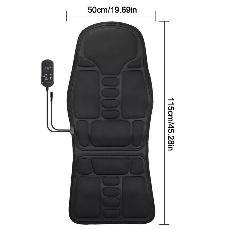 8 Modes Massage Cushion Full Back Car Chair-Seat Pad Mat Neck Heat Massager UK