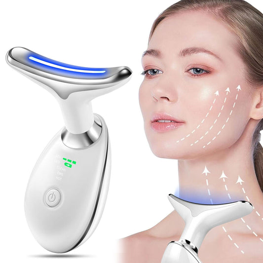 7 Colours Neck Face Lifting Massager Skin Tighten Device LED Anti Wrinkle Beauty